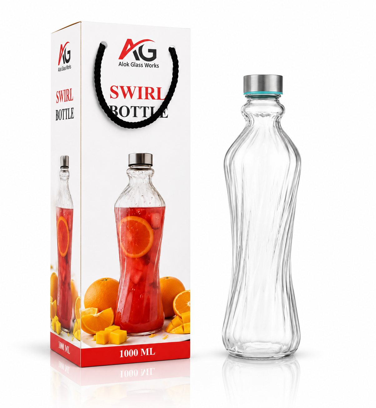 1000ml Swirl Glass Bottle (1pc)